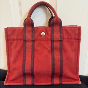 Hermès Red Canvas Tote PM